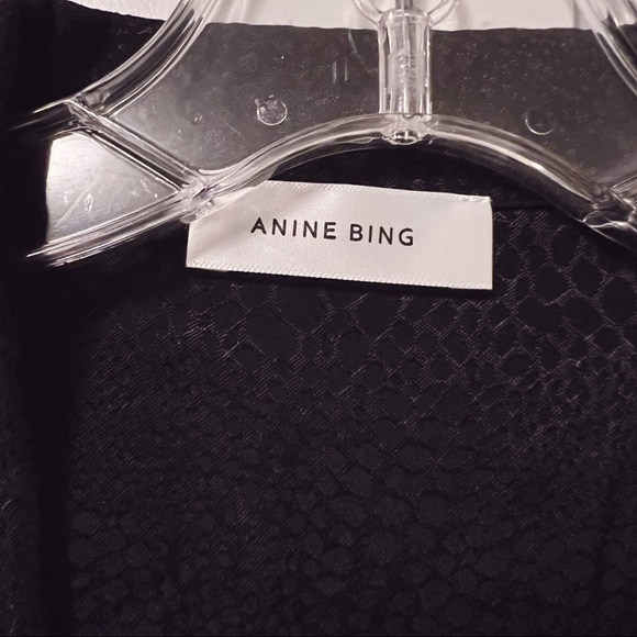 NWOT Anine Bing Lilah Print Blouse Black Snake Print - Picture 11 of 14